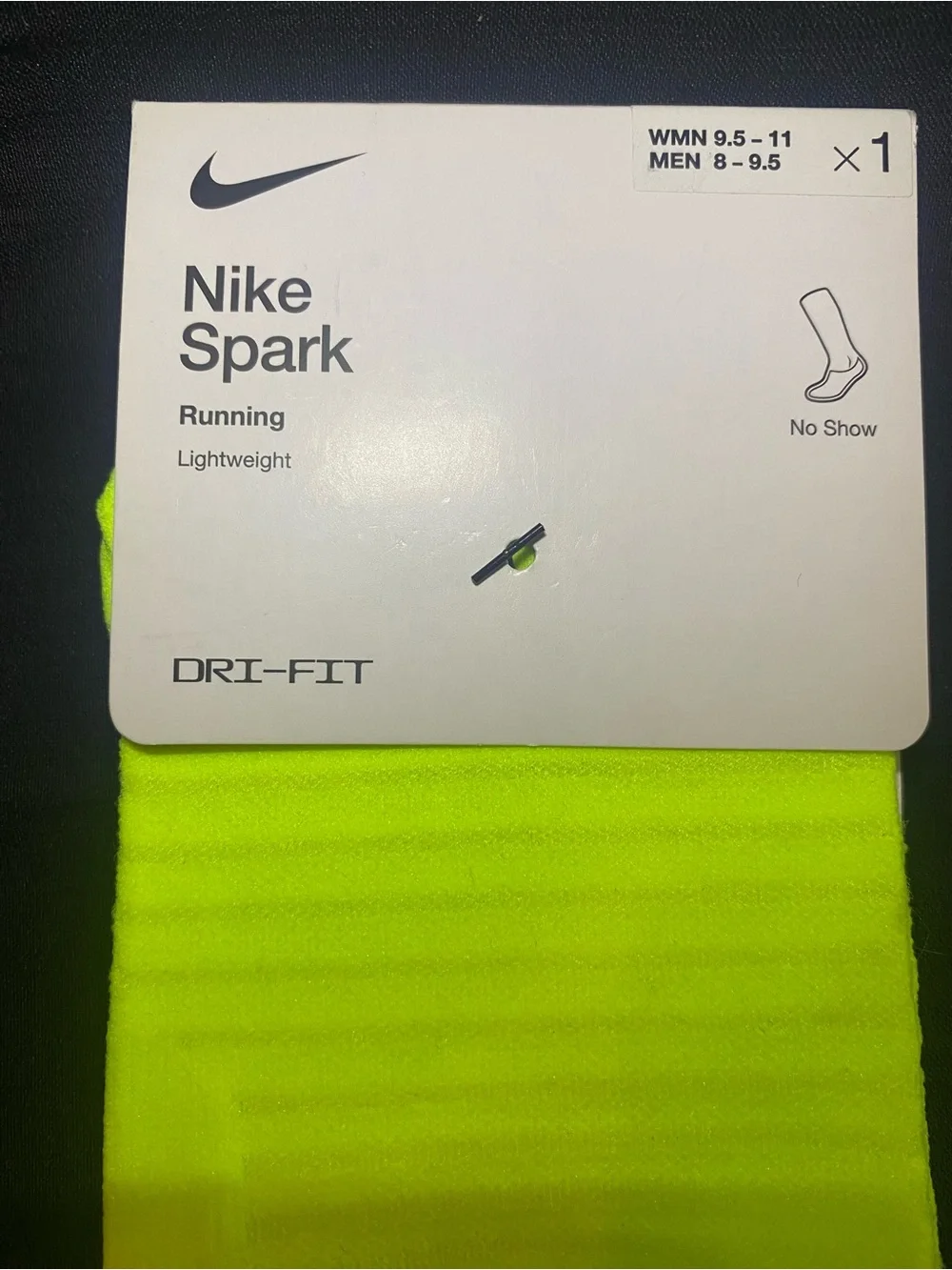 Nike Spark No-Show Running Socks - Volt Yellow
